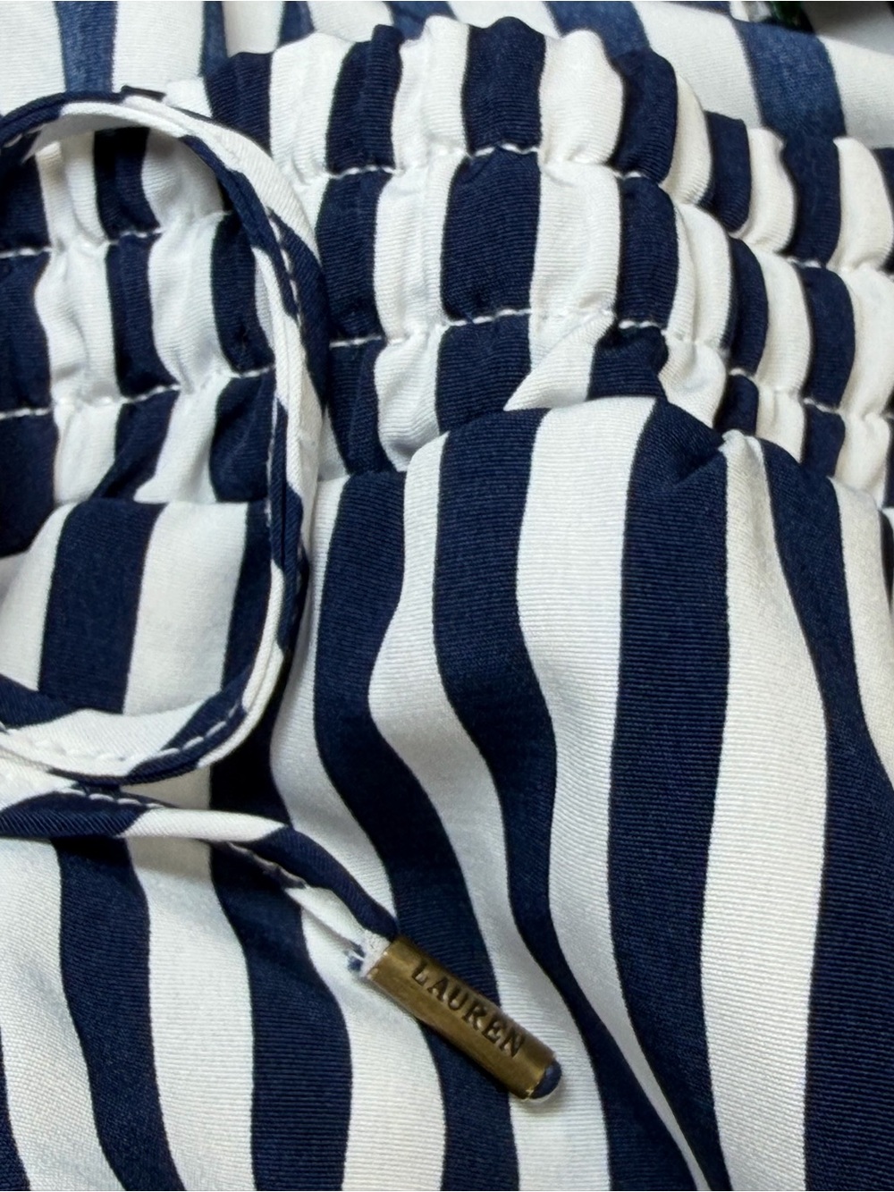 Lauren Ralph Lauren Petite Striped Pull-On Pants Navy White Size 8P - Picture 7 of 11